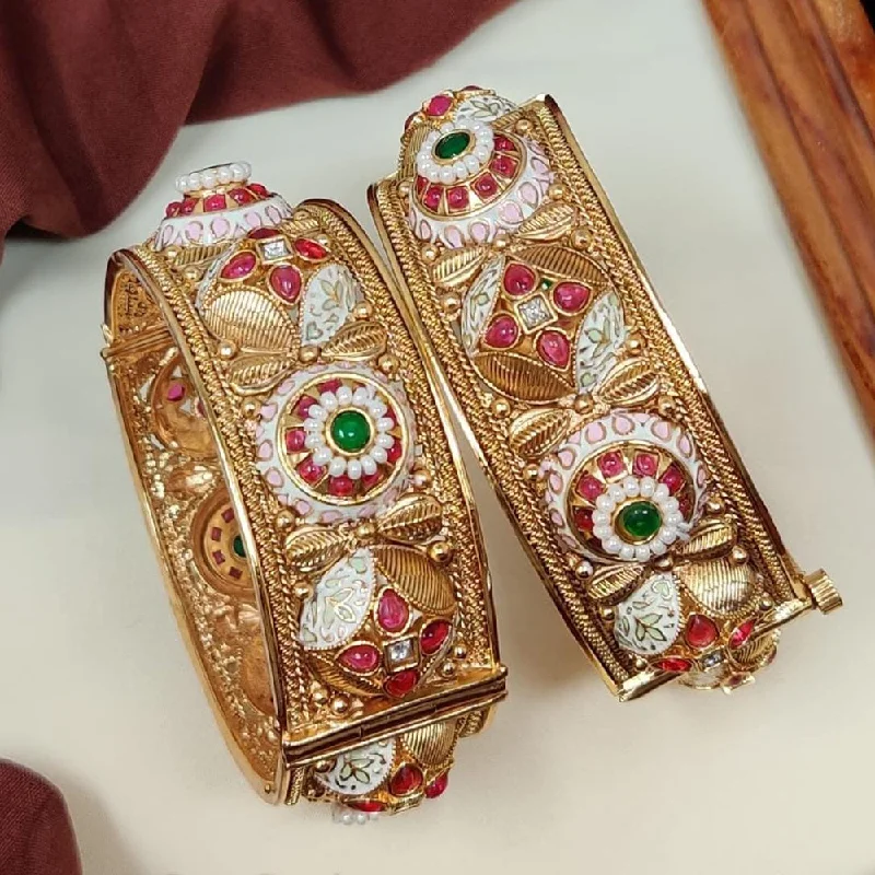 Trending Jewelry Now At Unbeatable Prices Manisha Jewellery Gold Plated Kundan Stone And Meenakari Openable Bangles Set Trending Jewelry Now At Unbeatable Prices Manisha Jewellery Gold Plated Kundan Stone And Meenakari Openable Bangles Set