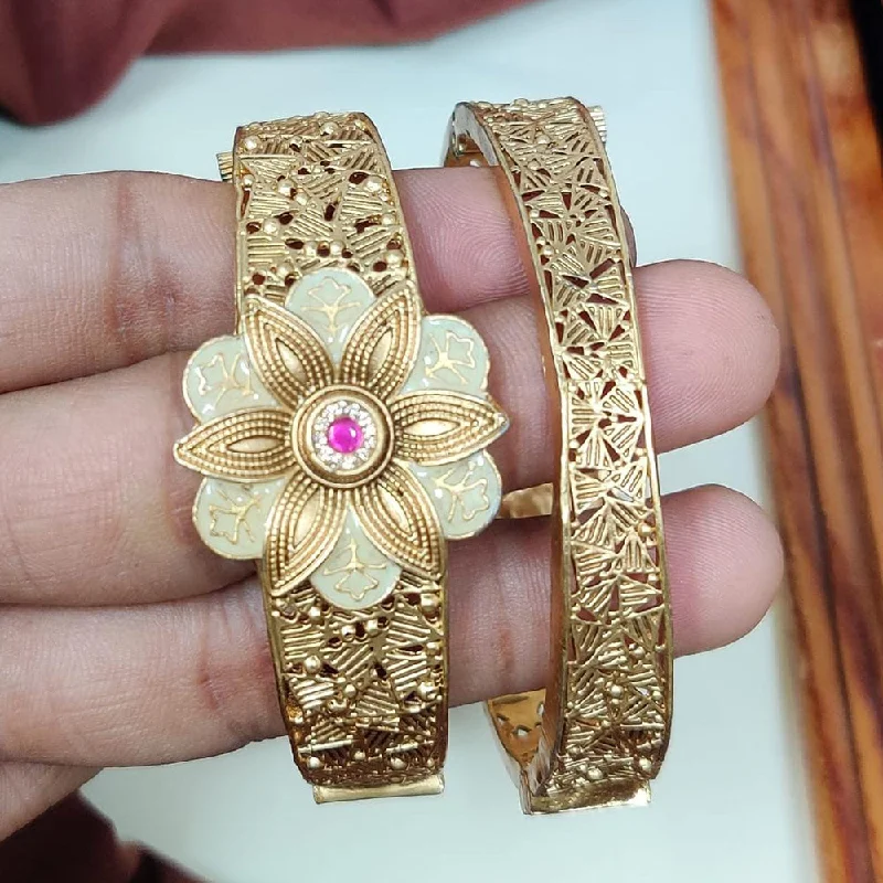 Shop Handcrafted Jewelry At Special Promotional Rates Manisha Jewellery Gold Plated Kundan Stone And Meenakari Openable Bangles Set Shop Handcrafted Jewelry At Special Promotional Rates Manisha Jewellery Gold Plated Kundan Stone And Meenakari Openable Bangles Set