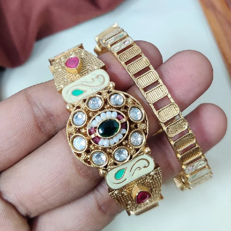 Best Jewelry Deals – Premium Quality At Exclusive Discounts Manisha Jewellery Gold Plated Kundan Stone And Meenakari Openable Bangles Set Best Jewelry Deals – Premium Quality At Exclusive Discounts Manisha Jewellery Gold Plated Kundan Stone And Meenakari Openable Bangles Set