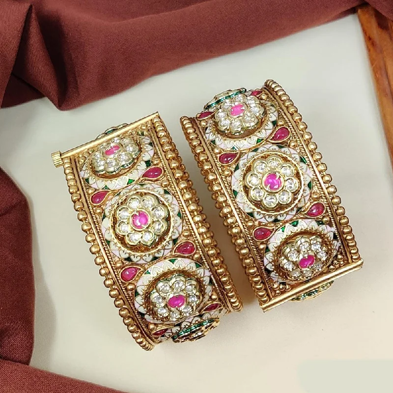 Timeless Elegance Now At Special Discounts Manisha Jewellery Gold Plated Kundan Stone And Meenakari Openable Bangles Set Timeless Elegance Now At Special Discounts Manisha Jewellery Gold Plated Kundan Stone And Meenakari Openable Bangles Set