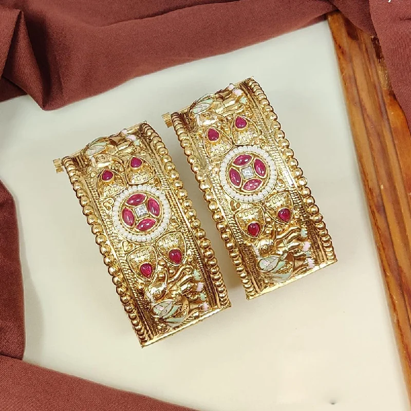 Your Perfect Accessory Now At The Best Price Manisha Jewellery Gold Plated Kundan Stone And Pearls Openable Bangle Set Your Perfect Accessory Now At The Best Price Manisha Jewellery Gold Plated Kundan Stone And Pearls Openable Bangle Set