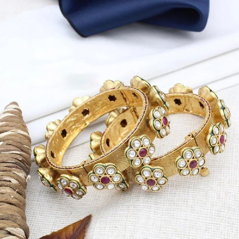 Versatile Layering Jewelry For Effortless Chic Manisha Jewellery Gold Plated Pota Openable Bangles Set Versatile Layering Jewelry For Effortless Chic Manisha Jewellery Gold Plated Pota Openable Bangles Set