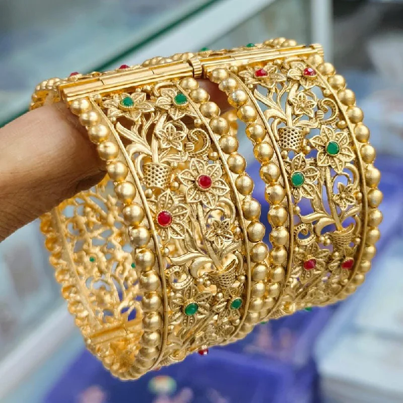 Shop Stylish Jewelry Now And Save Big Manisha Jewellery Gold Plated Pota Stone Openable Bangle Set