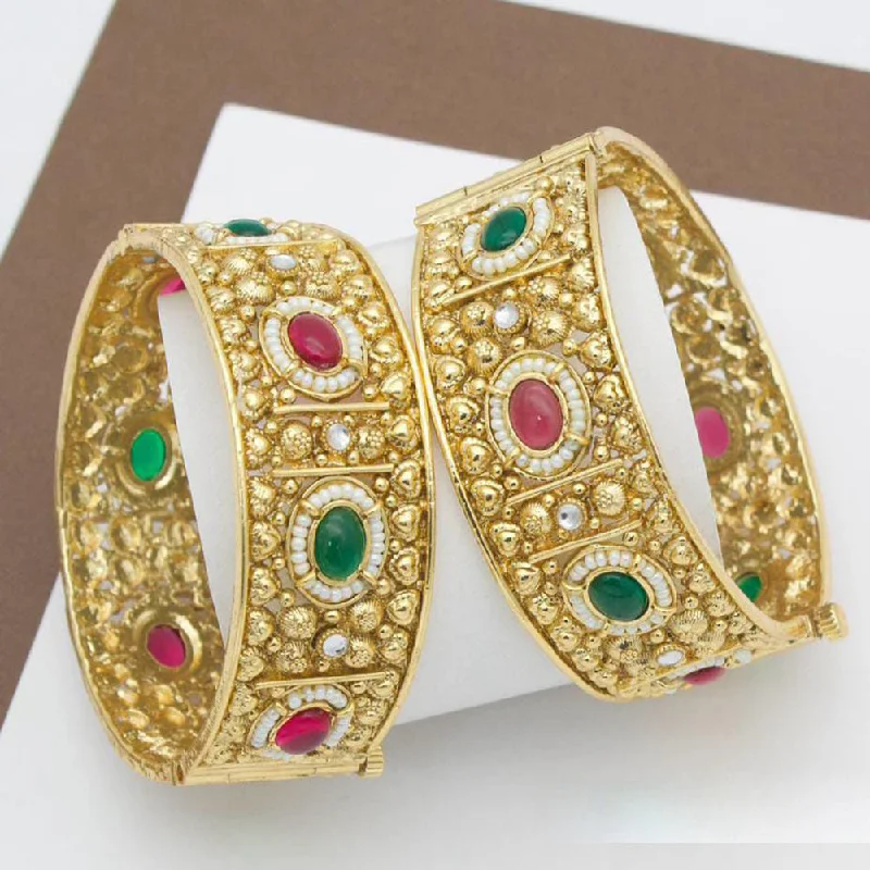 Seasonal Jewelry Deals – Elevate Your Style Manisha Jewellery Gold Plated Pota Stone Openable Bangle Set Seasonal Jewelry Deals – Elevate Your Style Manisha Jewellery Gold Plated Pota Stone Openable Bangle Set