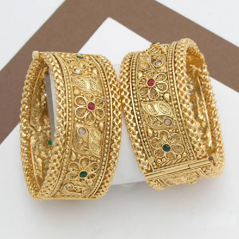 Flash Sale On Elegant Jewelry – Don't Miss Out Manisha Jewellery Gold Plated Pota Stone Openable Bangle Set Flash Sale On Elegant Jewelry – Don't Miss Out Manisha Jewellery Gold Plated Pota Stone Openable Bangle Set
