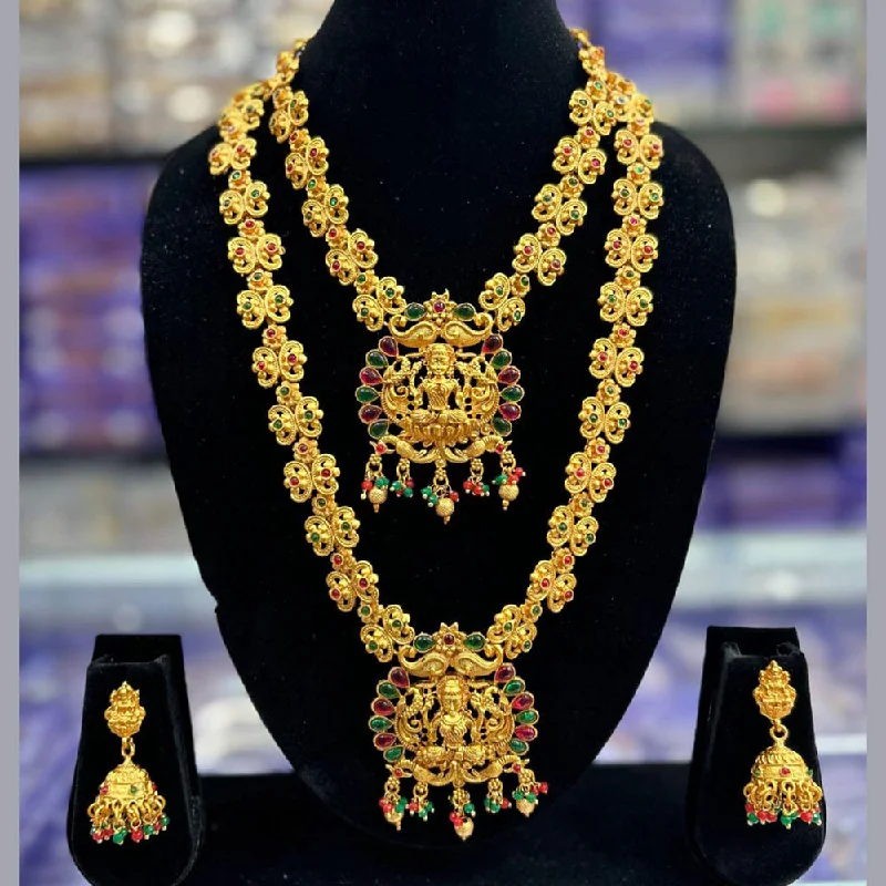 Premium Jewelry Now Available At Special Discounts Manisha Jewellery Pota Stone Temple Necklace Set Premium Jewelry Now Available At Special Discounts Manisha Jewellery Pota Stone Temple Necklace Set
