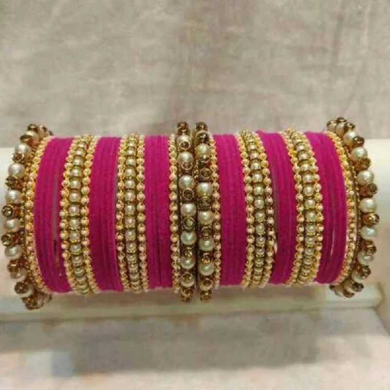 Get The Best Deals On Timeless Jewelry Pieces Martina Jewels Pack Of 6 Traditional Gold Plated Thread & Polki Pearl Bangles Set - BG-132 Get The Best Deals On Timeless Jewelry Pieces Martina Jewels Pack Of 6 Traditional Gold Plated Thread & Polki Pearl Bangles Set - BG-132