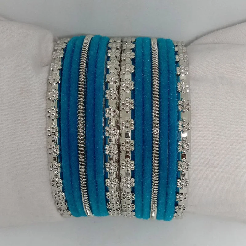 Customized Silver Jewelry For Unique Style Shree Asha Bangles 14 Pieces in single bangle and Pack Of 12 Firozi Color bangles Set Customized Silver Jewelry For Unique Style Shree Asha Bangles 14 Pieces in single bangle and Pack Of 12 Firozi Color bangles Set