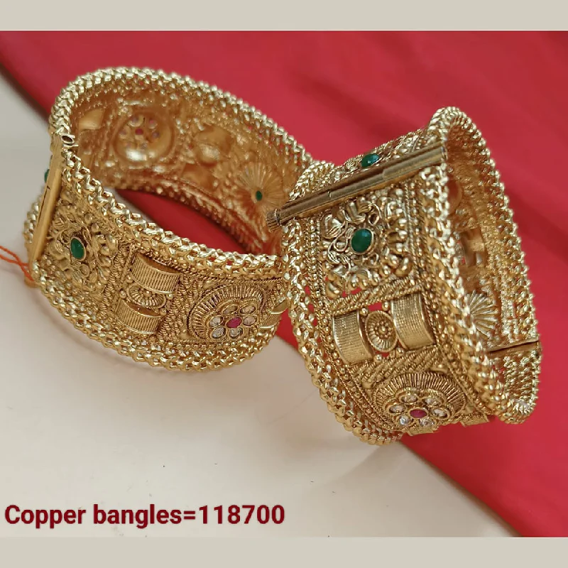 Bohemian-Inspired Jewelry For Free-Spirited Fashion Padmawati Bangles Gold Plated Pota Stone Bangles Set Bohemian-Inspired Jewelry For Free-Spirited Fashion Padmawati Bangles Gold Plated Pota Stone Bangles Set