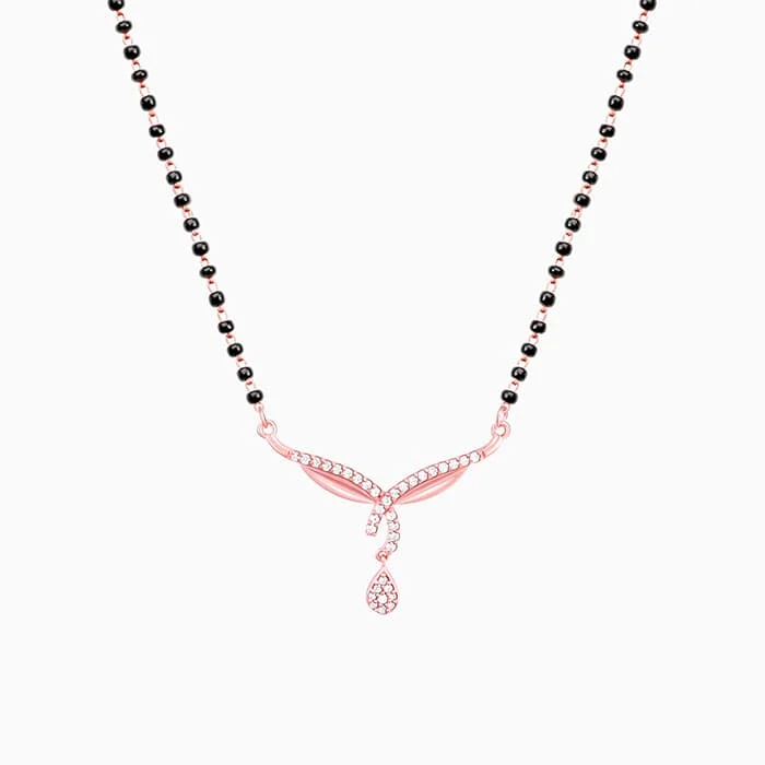 Trendy Minimalist Jewelry For Everyday Wear Rose Gold Vows of Love Mangalsutra