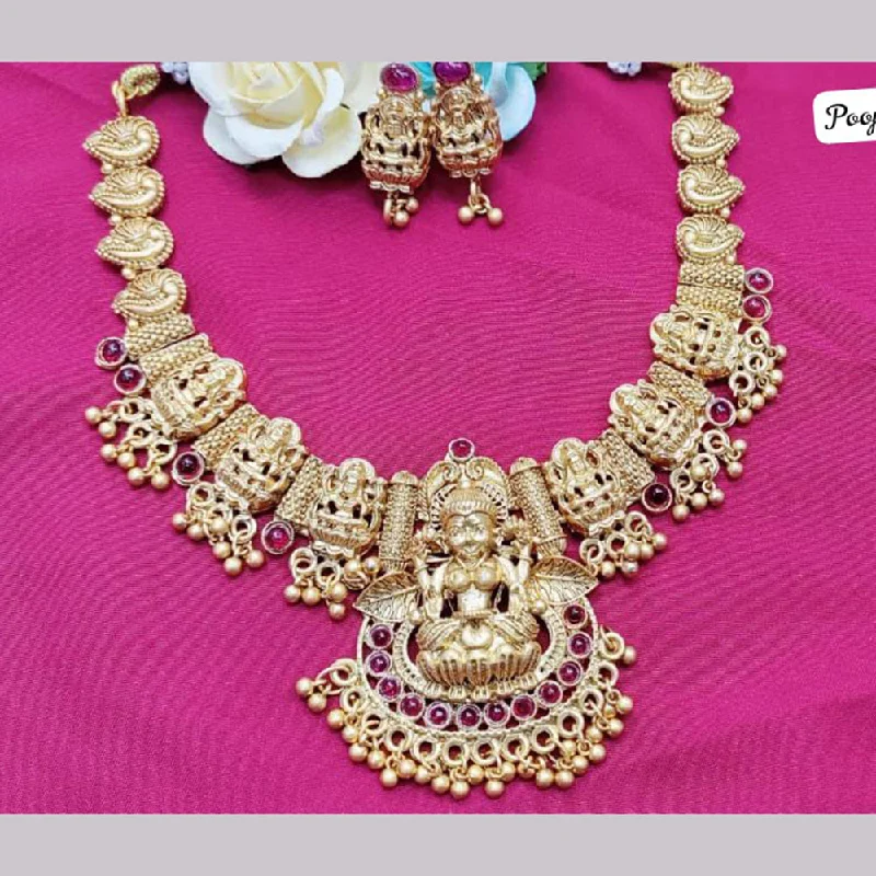 Dazzle With Discounts – Shop Jewelry On Sale Pooja Bagles Gold Plated Temple Necklace Set Dazzle With Discounts – Shop Jewelry On Sale Pooja Bagles Gold Plated Temple Necklace Set