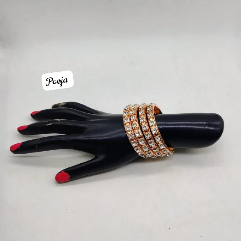 Limited-Time Offer On Elegant Jewelry Pieces Pooja Bagles Rose Gold Plated Bangles Set Limited-Time Offer On Elegant Jewelry Pieces Pooja Bagles Rose Gold Plated Bangles Set