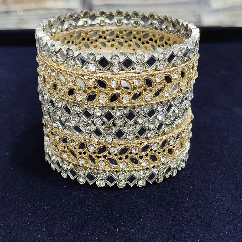 Pooja Bangles 2 Tone Plated Mirror Bangles Set