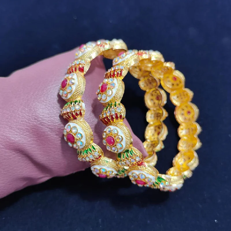 Fashion-Forward Jewelry At Exclusive Discounts Pooja Bangles Gold Plated Austrian Stone Bangles Set Fashion-Forward Jewelry At Exclusive Discounts Pooja Bangles Gold Plated Austrian Stone Bangles Set