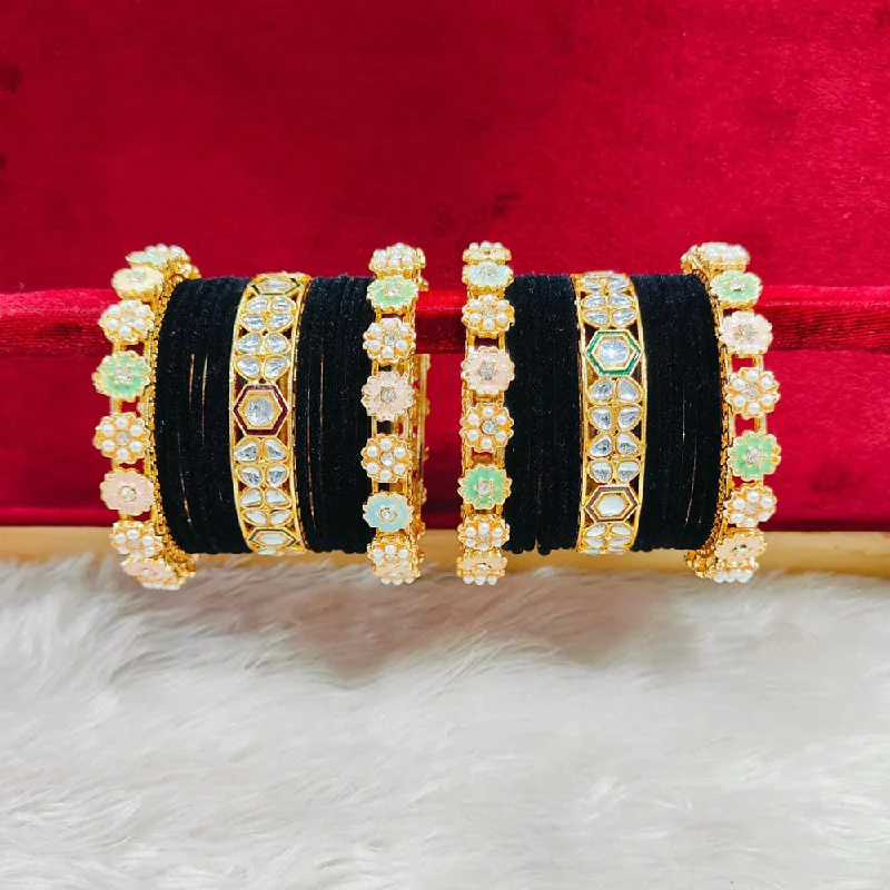 Premium Jewelry Now Available At Special Discounts Pooja Bangles Gold Plated Kundan Stone And Velvet Bangles Set Premium Jewelry Now Available At Special Discounts Pooja Bangles Gold Plated Kundan Stone And Velvet Bangles Set