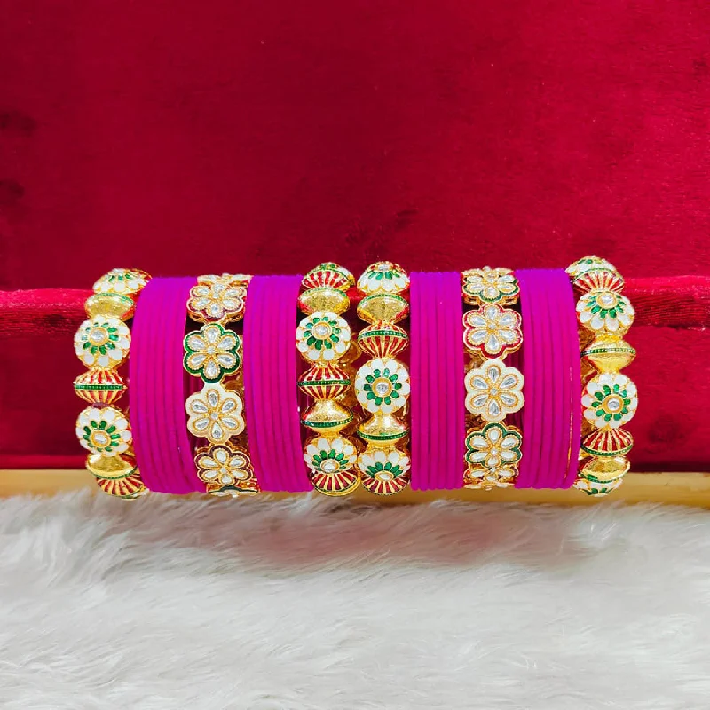 Handcrafted Jewelry Sale – Unique Designs At Low Prices Pooja Bangles Gold Plated Kundan Stone And Velvet Bangles Set Handcrafted Jewelry Sale – Unique Designs At Low Prices Pooja Bangles Gold Plated Kundan Stone And Velvet Bangles Set