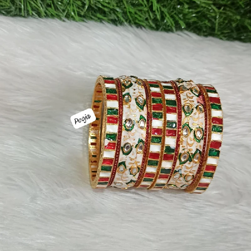 Exclusive Jewelry Sale – Limited-Time Discounts Pooja Bangles Gold Plated Meenakari Bangles Set Exclusive Jewelry Sale – Limited-Time Discounts Pooja Bangles Gold Plated Meenakari Bangles Set