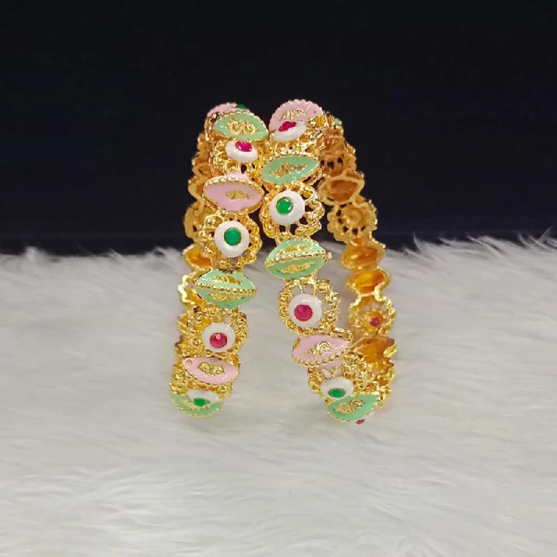 Limited-Stock Jewelry Sale – Once It's Gone, It's Gone Pooja Bangles Gold Plated Pota Stone And Meenakari Bangles Set Limited-Stock Jewelry Sale – Once It's Gone, It's Gone Pooja Bangles Gold Plated Pota Stone And Meenakari Bangles Set