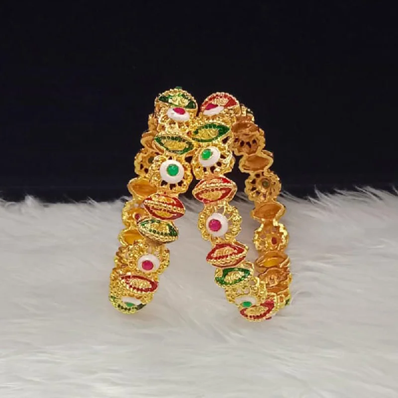 Limited-Time Offer On Elegant Jewelry Pieces Pooja Bangles Gold Plated Pota Stone And Meenakari Bangles Set Limited-Time Offer On Elegant Jewelry Pieces Pooja Bangles Gold Plated Pota Stone And Meenakari Bangles Set