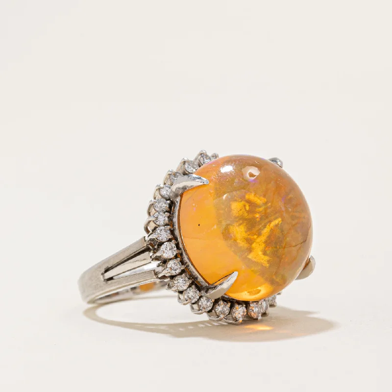 Once-A-Year Jewelry Deals – Shop Before They’Re Gone Fire Opal & Diamond Halo Cocktail Ring | 12.30ct, 0.59ctw | SZ 5.25 | Once-A-Year Jewelry Deals – Shop Before They’Re Gone Fire Opal & Diamond Halo Cocktail Ring | 12.30ct, 0.59ctw | SZ 5.25 |