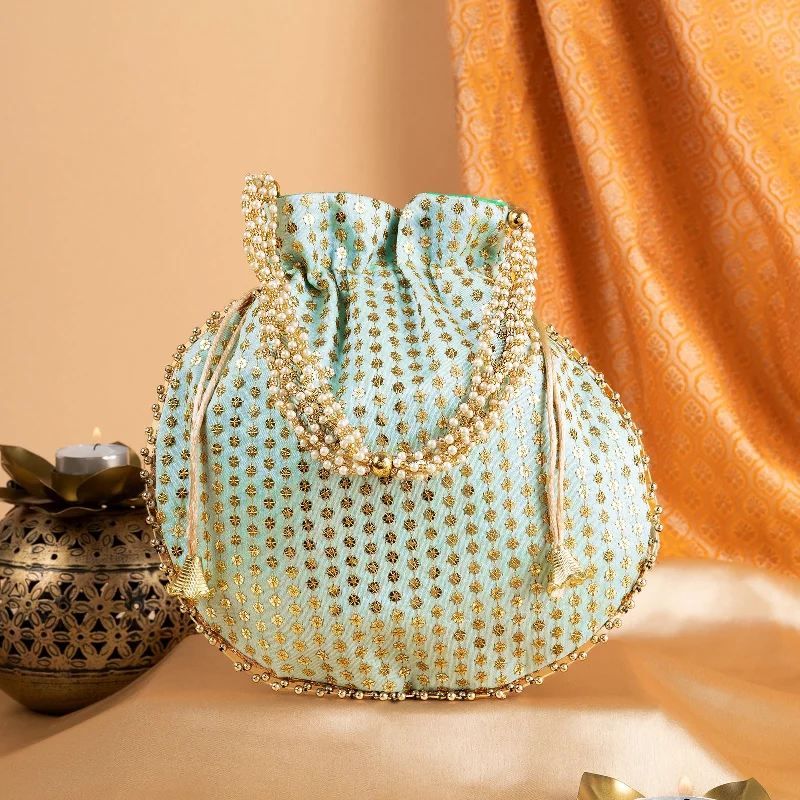 Jewelry Sale Alert – Shop Timeless Elegance Today Rimjhim Gire Saawan Sea Green Zari Embroidered Potli Bag Jewelry Sale Alert – Shop Timeless Elegance Today Rimjhim Gire Saawan Sea Green Zari Embroidered Potli Bag