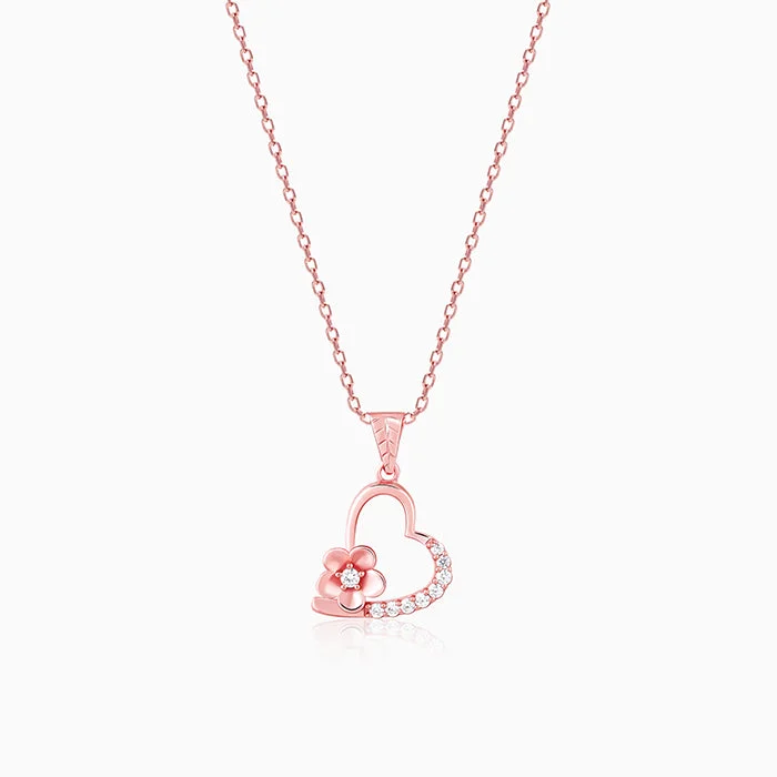 Luxury Jewelry At Unbeatable Discounts Rose Gold Love Blossom Pendant With Link Chain Luxury Jewelry At Unbeatable Discounts Rose Gold Love Blossom Pendant With Link Chain