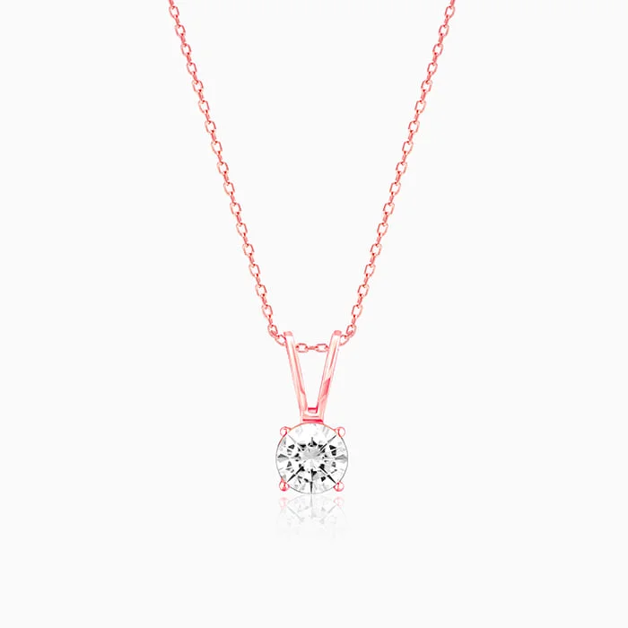 Waterproof Stainless Steel Jewelry For Lasting Beauty Rose Gold Zircon Pendant with Link Chain Waterproof Stainless Steel Jewelry For Lasting Beauty Rose Gold Zircon Pendant with Link Chain
