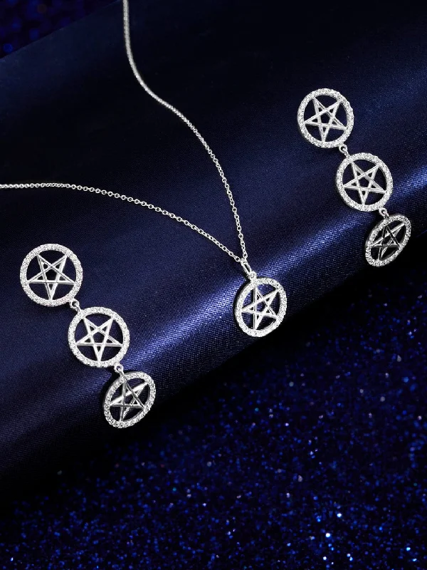 Dainty And Elegant Jewelry Now At Reduced Prices Rubans 925 Silver Shine As A Star Pendant Necklace Set. Dainty And Elegant Jewelry Now At Reduced Prices Rubans 925 Silver Shine As A Star Pendant Necklace Set.