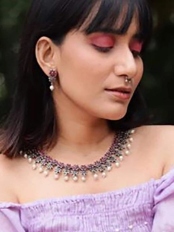 Special Sale On Handcrafted Jewelry – Shop Today Rubans Oxidised Silver Plated Faux Ruby Floral Necklace Set Special Sale On Handcrafted Jewelry – Shop Today Rubans Oxidised Silver Plated Faux Ruby Floral Necklace Set