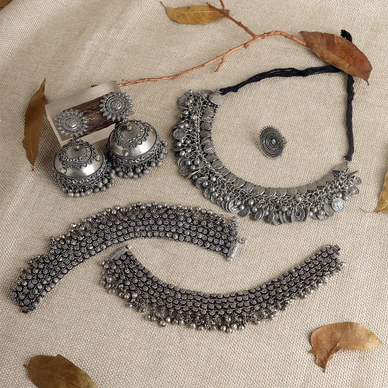Grab Exquisite Jewelry At The Lowest Prices Teejh Chalukya Oxidised Silver Jewellery Gift Set Grab Exquisite Jewelry At The Lowest Prices Teejh Chalukya Oxidised Silver Jewellery Gift Set