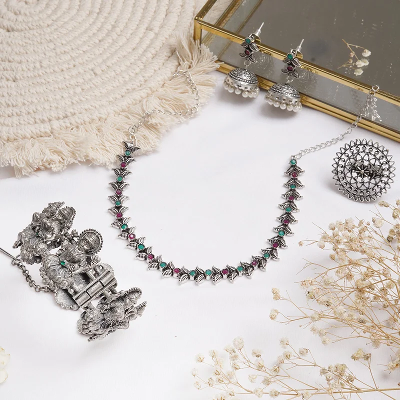 Limited-Stock Jewelry Sale – Once It's Gone, It's Gone Teejh Ginni Silver Oxidised Jewelry Gift Set Limited-Stock Jewelry Sale – Once It's Gone, It's Gone Teejh Ginni Silver Oxidised Jewelry Gift Set
