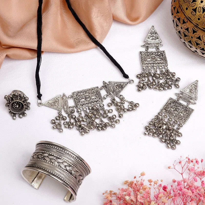Flash Sale On Stunning Jewelry – Don't Miss Out Teejh Hareetha Silver Oxidised Jewelry Gift Set Flash Sale On Stunning Jewelry – Don't Miss Out Teejh Hareetha Silver Oxidised Jewelry Gift Set