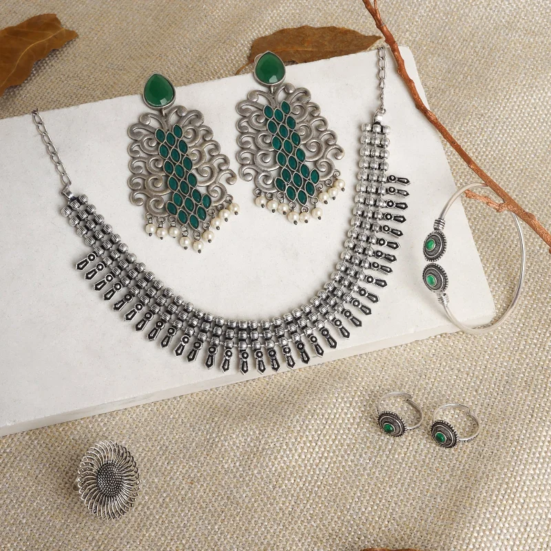 Stunning Statement Jewelry, Unbeatable Discounts Teejh Kozhikode Oxidised Silver Jewellery Gift Set Stunning Statement Jewelry, Unbeatable Discounts Teejh Kozhikode Oxidised Silver Jewellery Gift Set