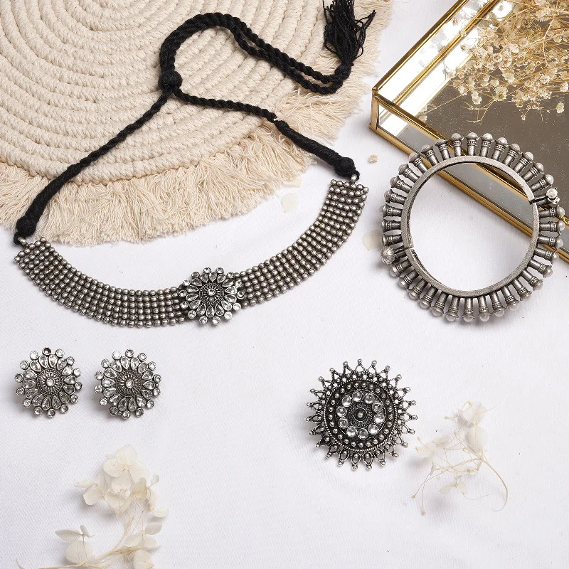 Limited-Time Offer On Elegant Jewelry Pieces Teejh Leiksha Silver Oxidised Jewelry Gift Set Limited-Time Offer On Elegant Jewelry Pieces Teejh Leiksha Silver Oxidised Jewelry Gift Set