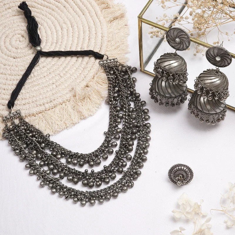 Exclusive Jewelry Sale – Sparkle For Less Teejh Leora Silver Oxidised Jewelry Gift Set Exclusive Jewelry Sale – Sparkle For Less Teejh Leora Silver Oxidised Jewelry Gift Set