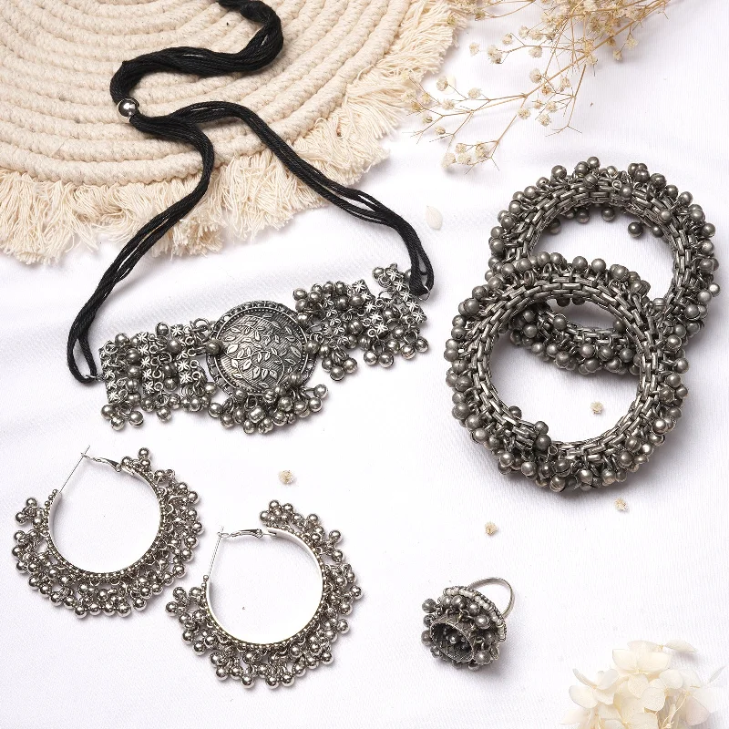 Limited-Time Offer On Elegant Jewelry Pieces Teejh Maitry Silver Oxidised Jewelry Gift Set Limited-Time Offer On Elegant Jewelry Pieces Teejh Maitry Silver Oxidised Jewelry Gift Set