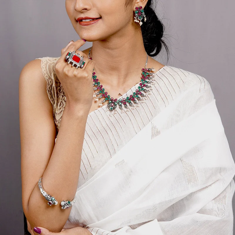 Exclusive Gemstone Jewelry At Special Prices Teejh Namasya Multi Colored Silver Oxidized Jewelry Gift Set Exclusive Gemstone Jewelry At Special Prices Teejh Namasya Multi Colored Silver Oxidized Jewelry Gift Set