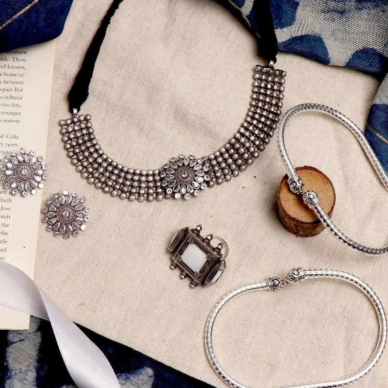 Special Sale On Handcrafted Jewelry – Shop Today Teejh Nimisha White Metallic Silver Oxidized Jewelry Gift Set Special Sale On Handcrafted Jewelry – Shop Today Teejh Nimisha White Metallic Silver Oxidized Jewelry Gift Set