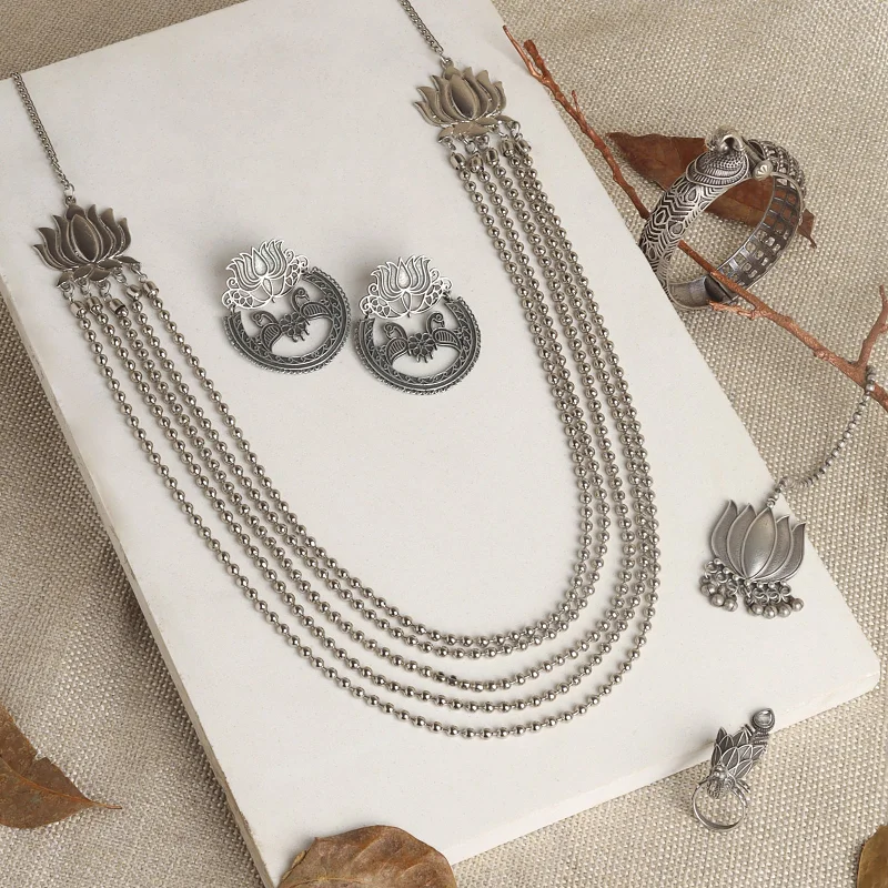Breathtaking Jewelry At Limited-Time Savings Teejh Pudukkottai Oxidised Silver Jewellery Gift Set Breathtaking Jewelry At Limited-Time Savings Teejh Pudukkottai Oxidised Silver Jewellery Gift Set