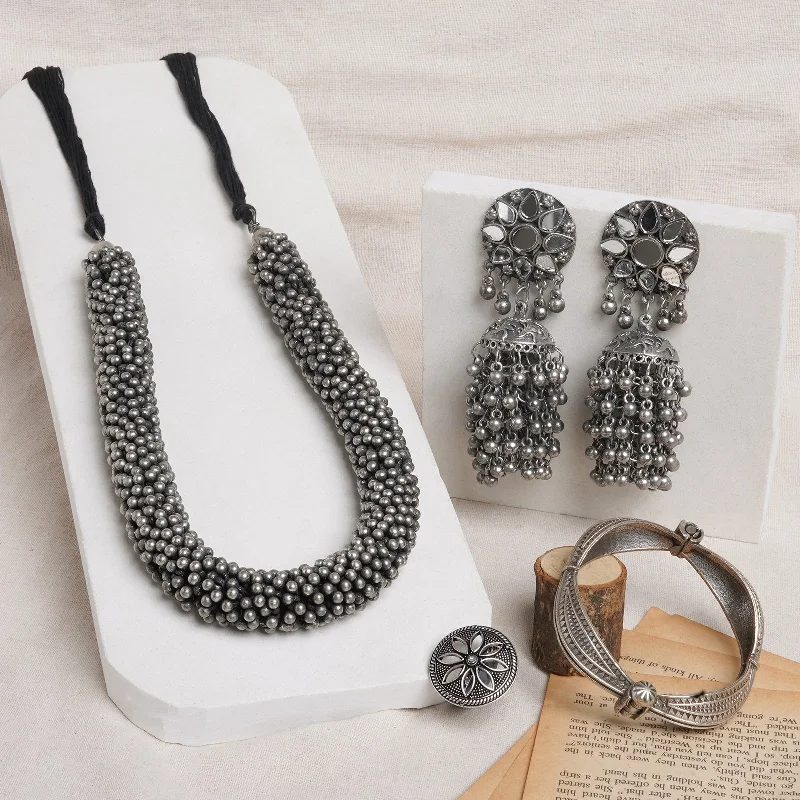 Personalized Engraved Jewelry For Meaningful Gifts Teejh Rajgir Oxidised Silver Jewellery Gift Set Personalized Engraved Jewelry For Meaningful Gifts Teejh Rajgir Oxidised Silver Jewellery Gift Set