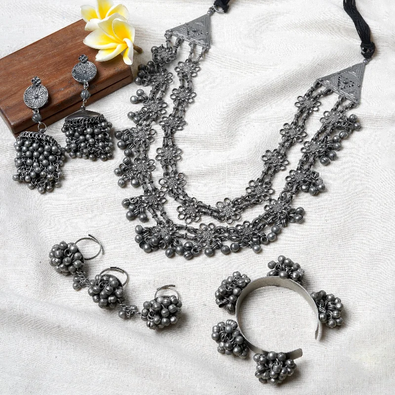 Buy More, Save More On Stunning Jewelry Pieces Teejh Ratika Silver Oxidised Jewelry Gift Set Buy More, Save More On Stunning Jewelry Pieces Teejh Ratika Silver Oxidised Jewelry Gift Set