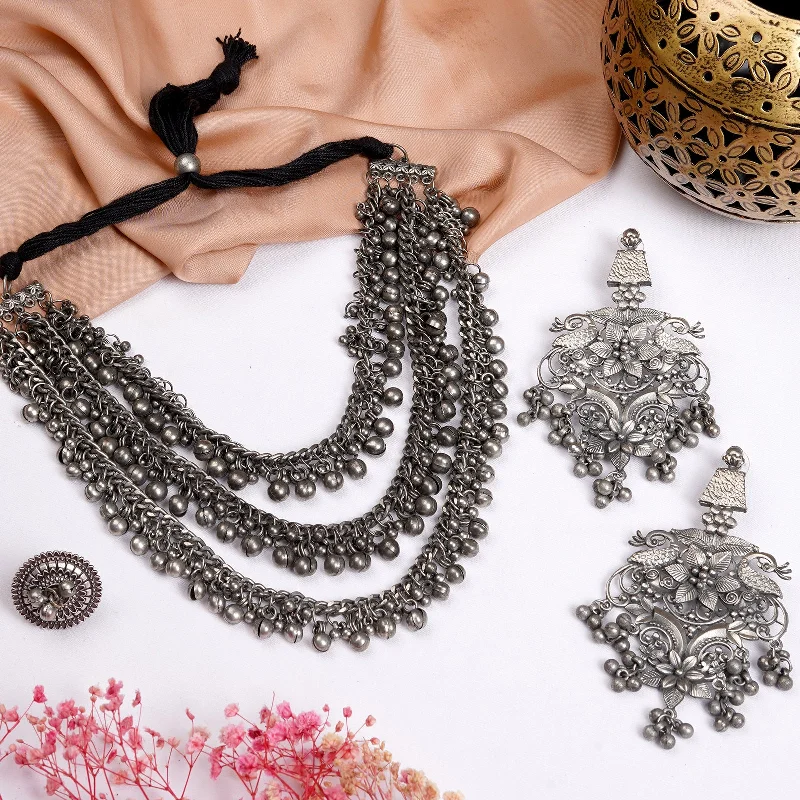 Timeless Jewelry Styles At Wallet-Friendly Prices Teejh Rudrani Silver Oxidised Jewelry Gift Set Timeless Jewelry Styles At Wallet-Friendly Prices Teejh Rudrani Silver Oxidised Jewelry Gift Set
