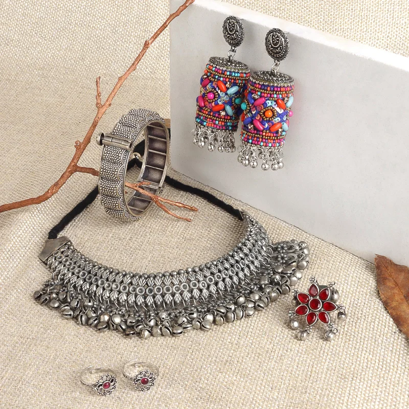 Don't Miss These Dazzling Jewelry Discounts Teejh Sravanabelagola Oxidised Silver Jewellery Gift Set Don't Miss These Dazzling Jewelry Discounts Teejh Sravanabelagola Oxidised Silver Jewellery Gift Set