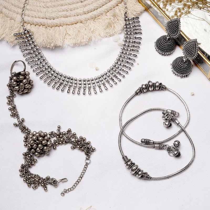 Special Deals On Handcrafted And Designer Jewelry Teejh Tilaka Silver Oxidised Jewelry Gift Set Special Deals On Handcrafted And Designer Jewelry Teejh Tilaka Silver Oxidised Jewelry Gift Set