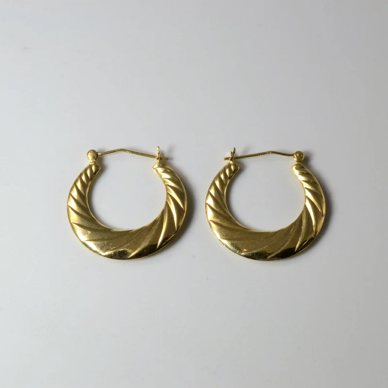 Textured Gold Hoop Earrings |