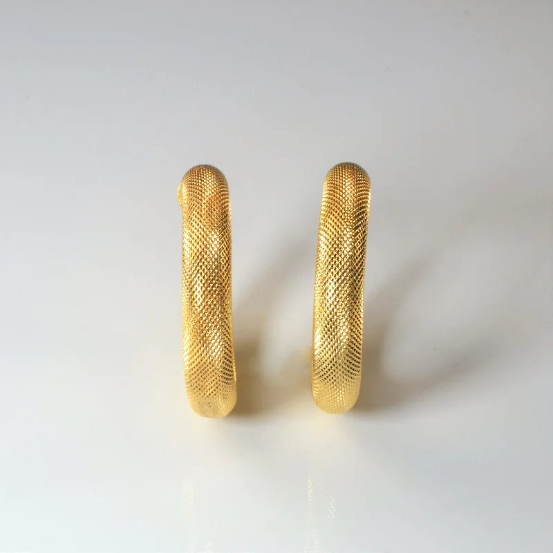 Textured Puffed Hoop Earrings |