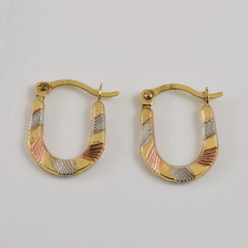 Tri Tone Hoop Earrings |