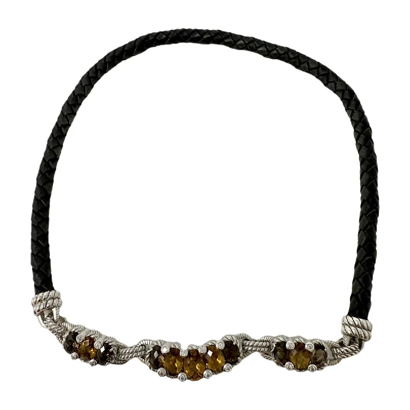 Timeless Elegance, Temporary Discounts – Act Fast Vintage Judith Ripka Braided Cord Necklace with Citrine