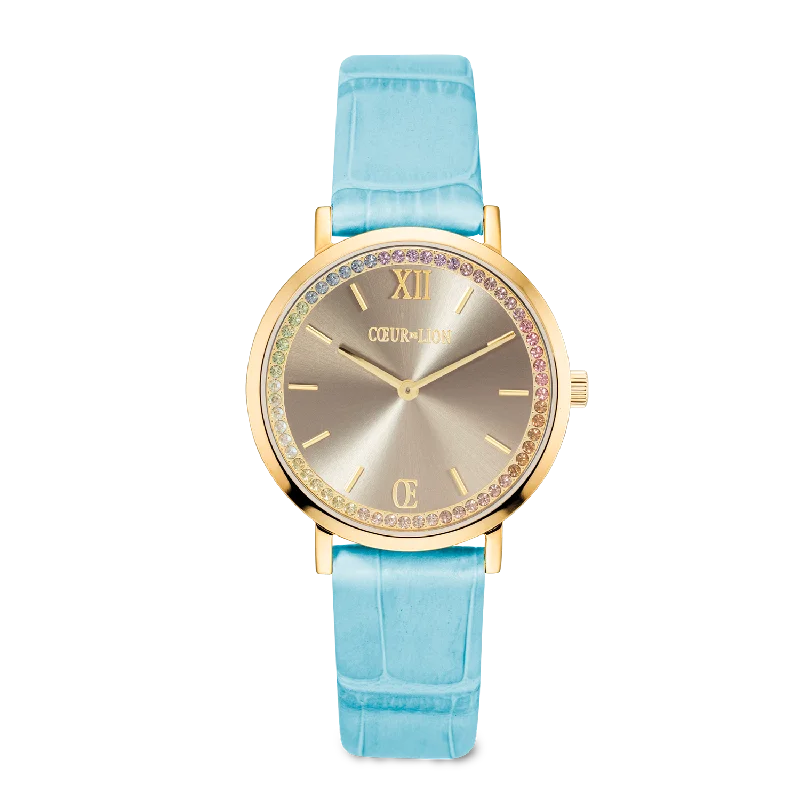 Sparkle On A Budget – Fine Jewelry For Less Watch Round Pastel Lovers Gold Bracelet Leather Blue Sparkle On A Budget – Fine Jewelry For Less Watch Round Pastel Lovers Gold Bracelet Leather Blue
