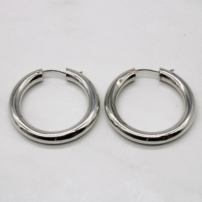 White Gold Hoop Earrings |